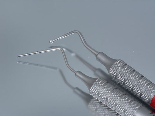 FirstPlug Instruments close up view: plugger and excavator