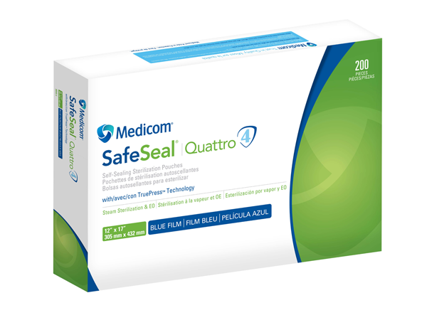 Load image into Gallery viewer, Medicom Safe-Seal Quattro Self-Sealing Sterilization Pouches 12 x 17 in