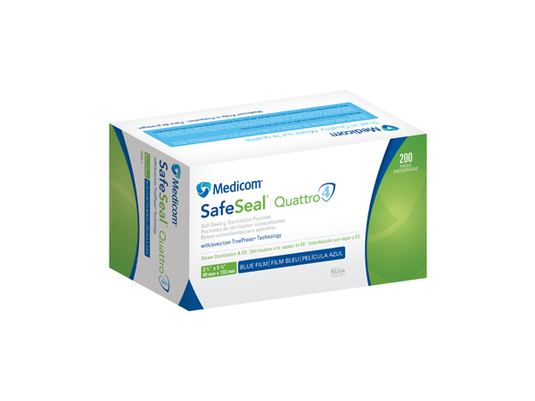 Medicom Safe-Seal Quattro Self-Sealing Sterilization Pouches 3.5 x 5.25 in