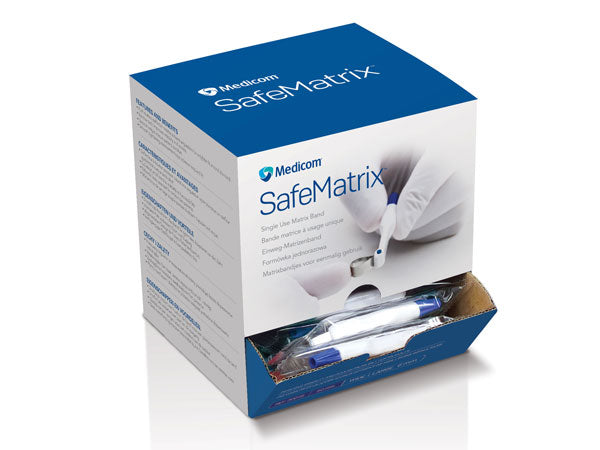 Load image into Gallery viewer, Medicom SafeMatrix matrix bands 6 mm blue wide box of 50