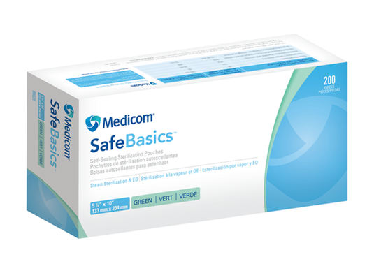 Medicom Self-Sealing Sterilization Pouches 5.25 x 10 inches