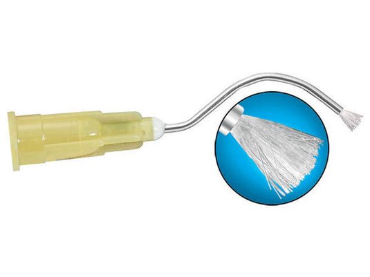 Metal Dento-Infusor Dental Tips Dual Thread Yellow