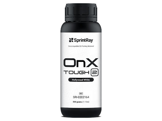 OnX Tough 2 printing resin in shade Hollywood White