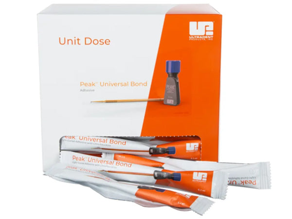 Load image into Gallery viewer, Unit dose packaging with multiple small containers labeled 'Peak Universal Bond'
