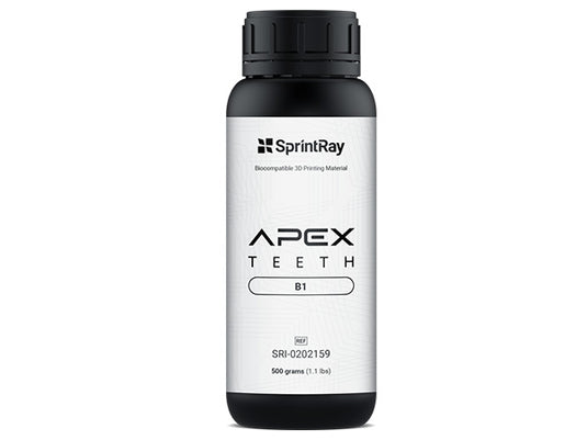 sprintray apex teeth b1 3d printing denture resin