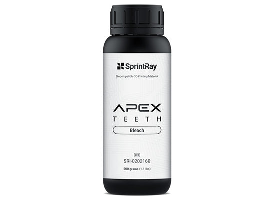 sprintray apex teeth bleach 3d printing denture resin