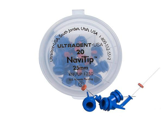 Ultradent NaviTips 30 Gauge 25mm Tip Blue 20-Pack