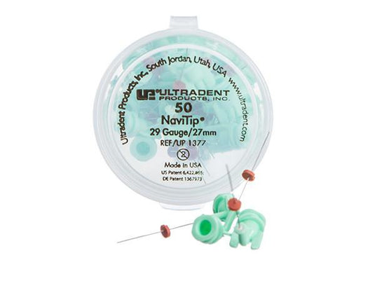 Ultradent NaviTips 29 Gauge 27mm Tip Green 50-Pack