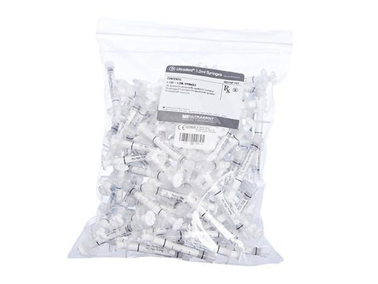 Ultradent 1.2mL Clear Plastic Syringe 100-Pack