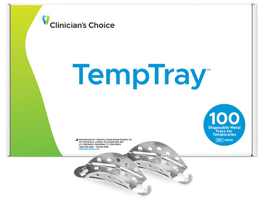 Clinician's Choice TempTray Metal Temporary Impression Tray 100-pack