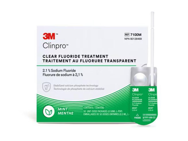 3m clinpro clear fluoride treatment mint 50 pack flavour