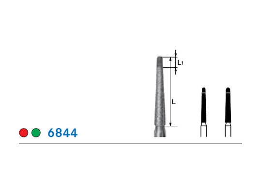 6844 dual grit diamond bur various lengths