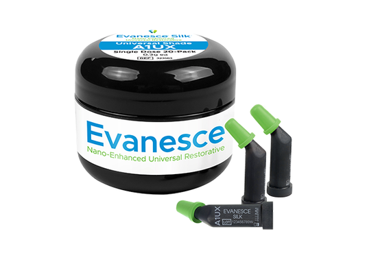Evanesce Silk 0.3G 20 pack for dental restorations with white background