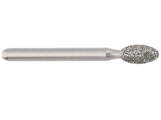 Komet 379 is medium grit, football/egg shaped diamond bur used for occlusal adjustments