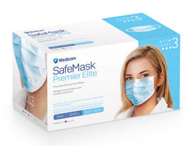 Medicom SafeMask Premier Elite ASTM level 3 blue masks 50-pack