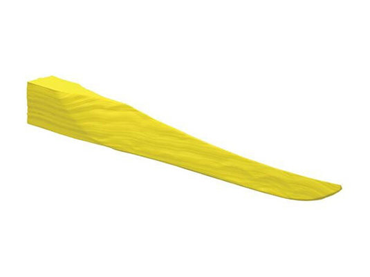 Yellow wedge-shaped object on a white background