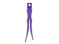 A purple plastic tool with a flat top featuring a circular hole, shown vertically against a plain white background.