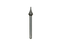 A close-up of a narrow, diamond-coated Calla Lily dental bur on a white background.