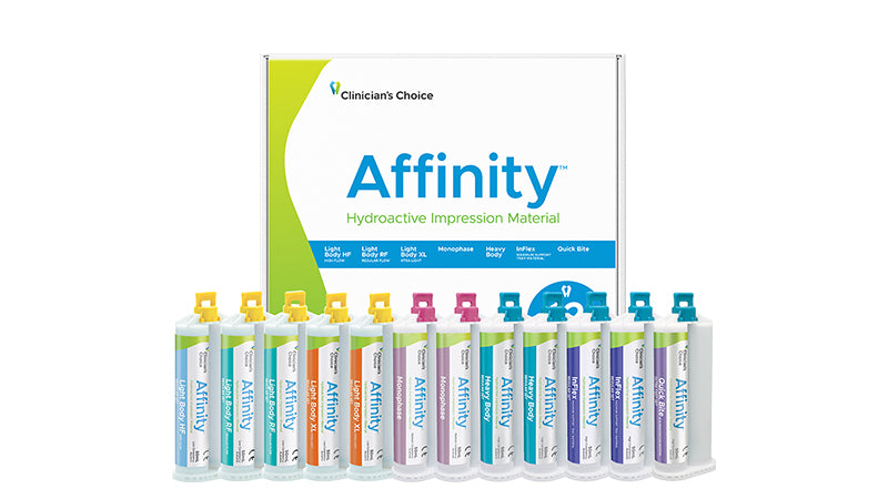 Load image into Gallery viewer, Clinician's Choice Affinity hydrophobic impression material set with packaging on a white background

