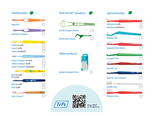 tepe prescription pad specialty toothbrushes
