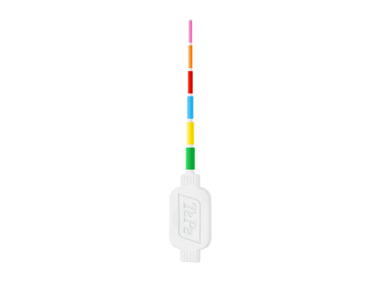 TePe Size Finder sample tool with color-coded ISO interdental brush size indicator.