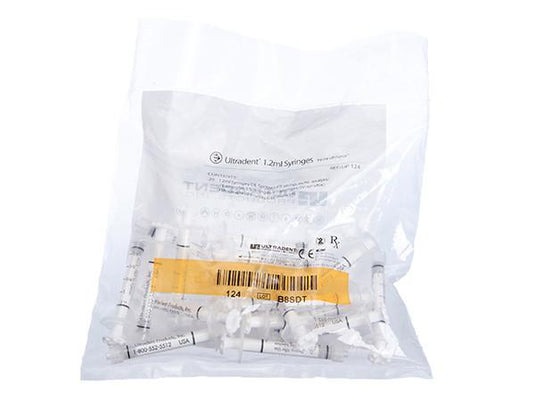 Ultradent 1.2mL Clear Plastic Syringe 20-Pack