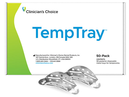 Clinician's Choice TempTray Metal Temporary Impression Tray 50-pack