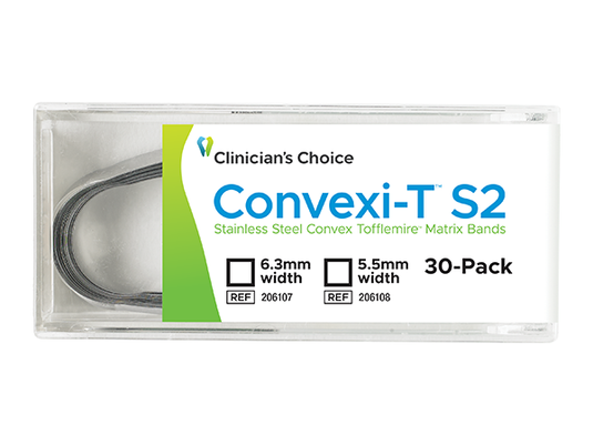 Clinician's Choice Stainless Steel Convex Tofflemire Matrix Bands Convexi-T S2 Kit