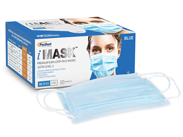 Load image into Gallery viewer, Pac-Dent iMask Premium Earloop Face Mask ASTM Level 2
